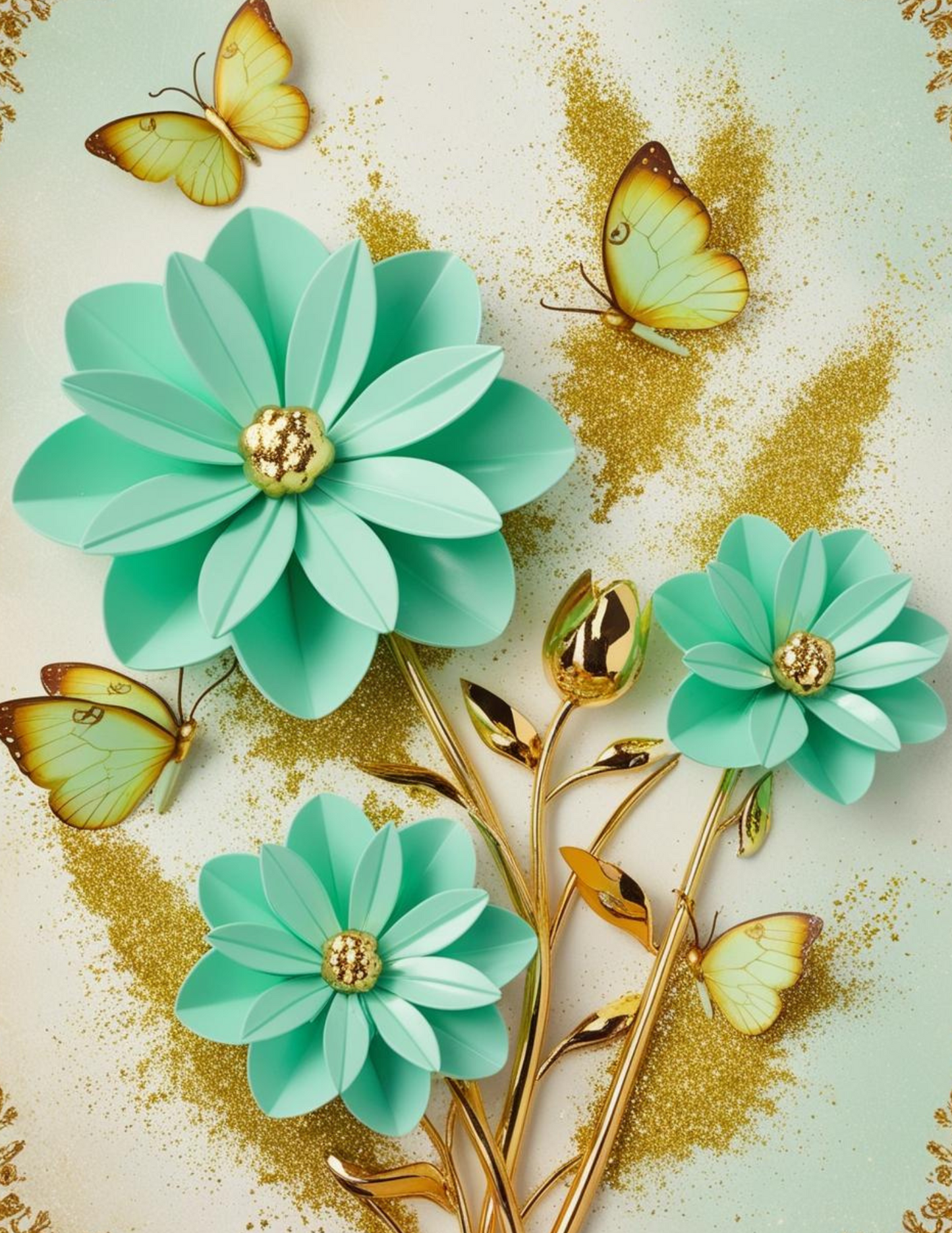 Golden Bloom: Luxe Floral Planner