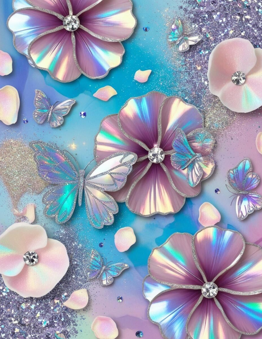 Enchanted Bloom – Luxe Iridescent Butterfly & Floral Journal